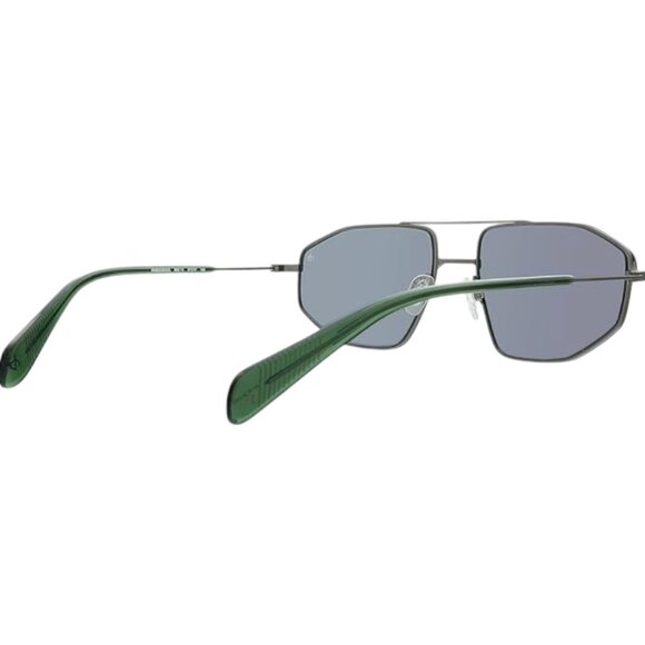 NWT Rag & Bone Sunglasses - Matte Ruthenium Aviator Green silver w case - Picture 4 of 4